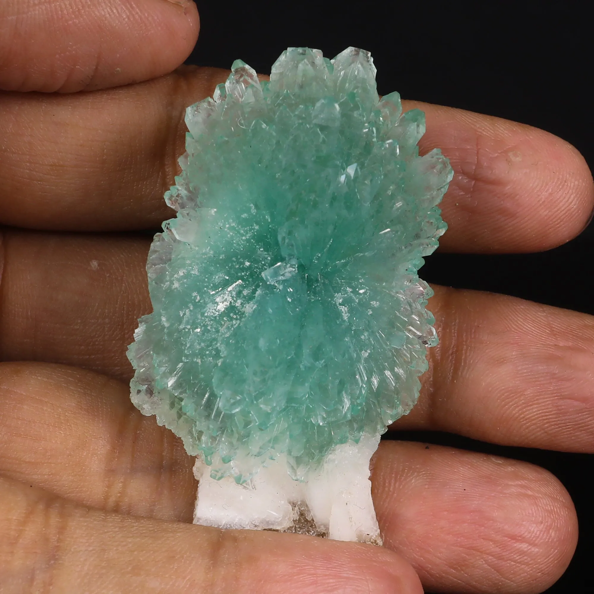 Green Apophyllite Bow with Stilbite Natural Mineral Specimen - image 4