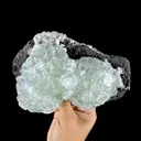 Green Apophyllite Cluster on Dark Matrix - Collector’s Zeolite Specimen from Ahilyanagar - image 3
