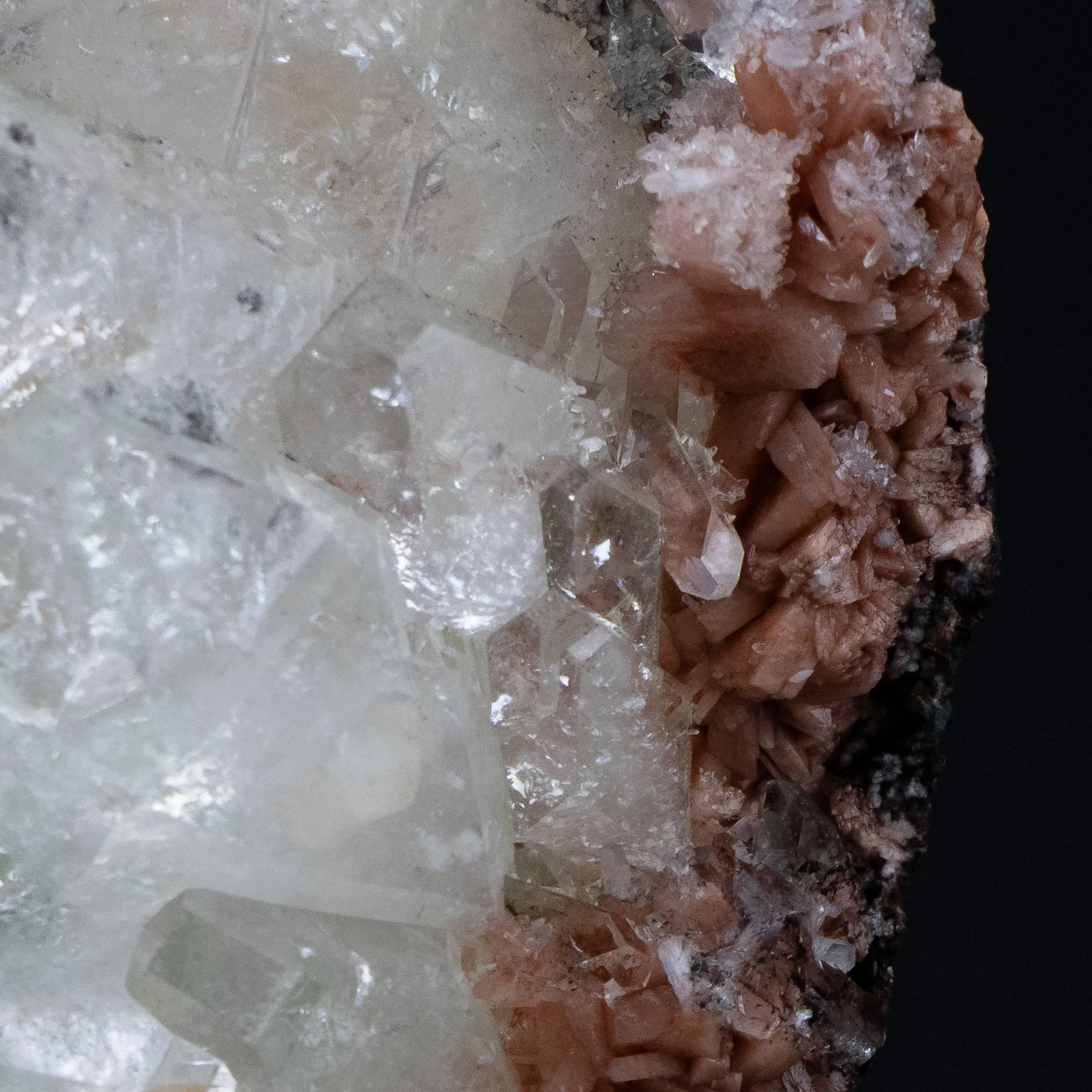 Green Apophyllite Cluster with Large Stilbite Formations - - image 5