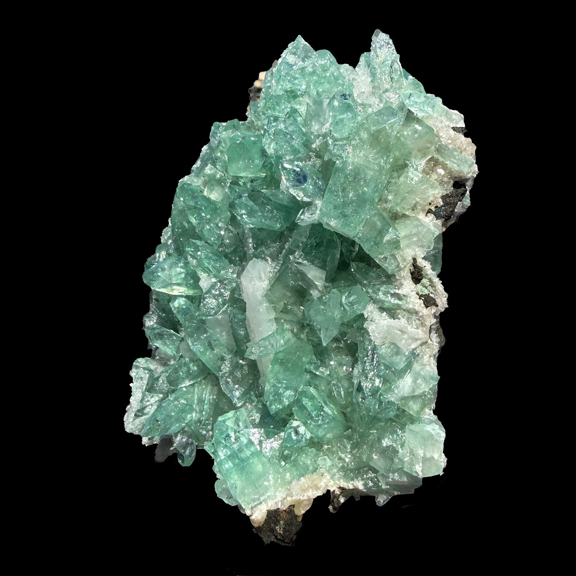 Green Apophyllite Crystal Cluster on Matrix – Natural Zeolite Mineral Specimen from India - image 2
