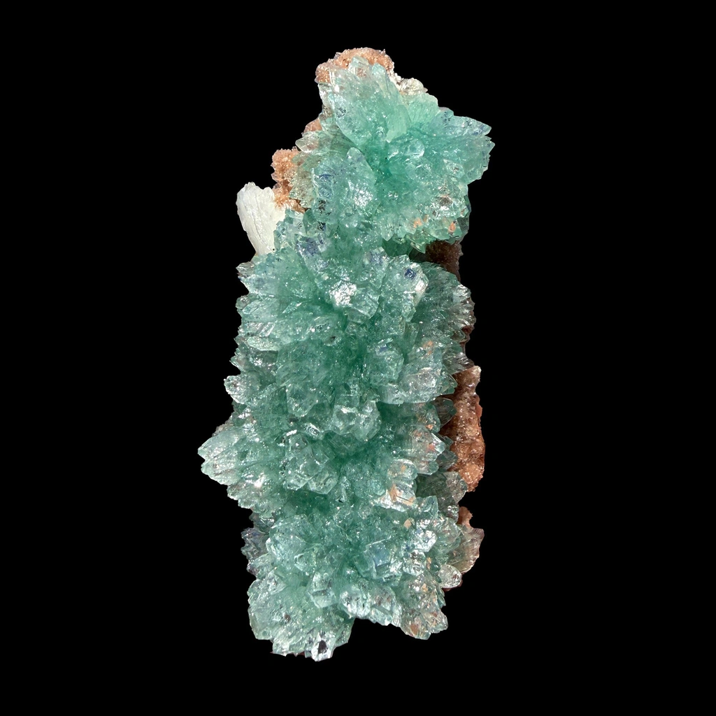 Green Apophyllite Crystal Cluster with Stilbite – Natural Indian Zeolite Mineral Specimen image