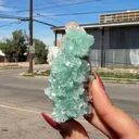 Green Apophyllite Crystal Cluster with Stilbite – Natural Indian Zeolite Mineral Specimen - image 4
