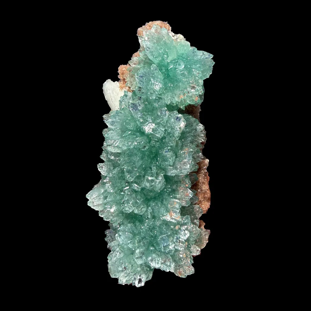 Green Apophyllite Crystal Cluster with Stilbite – Natural Indian Zeolite Mineral Specimen image