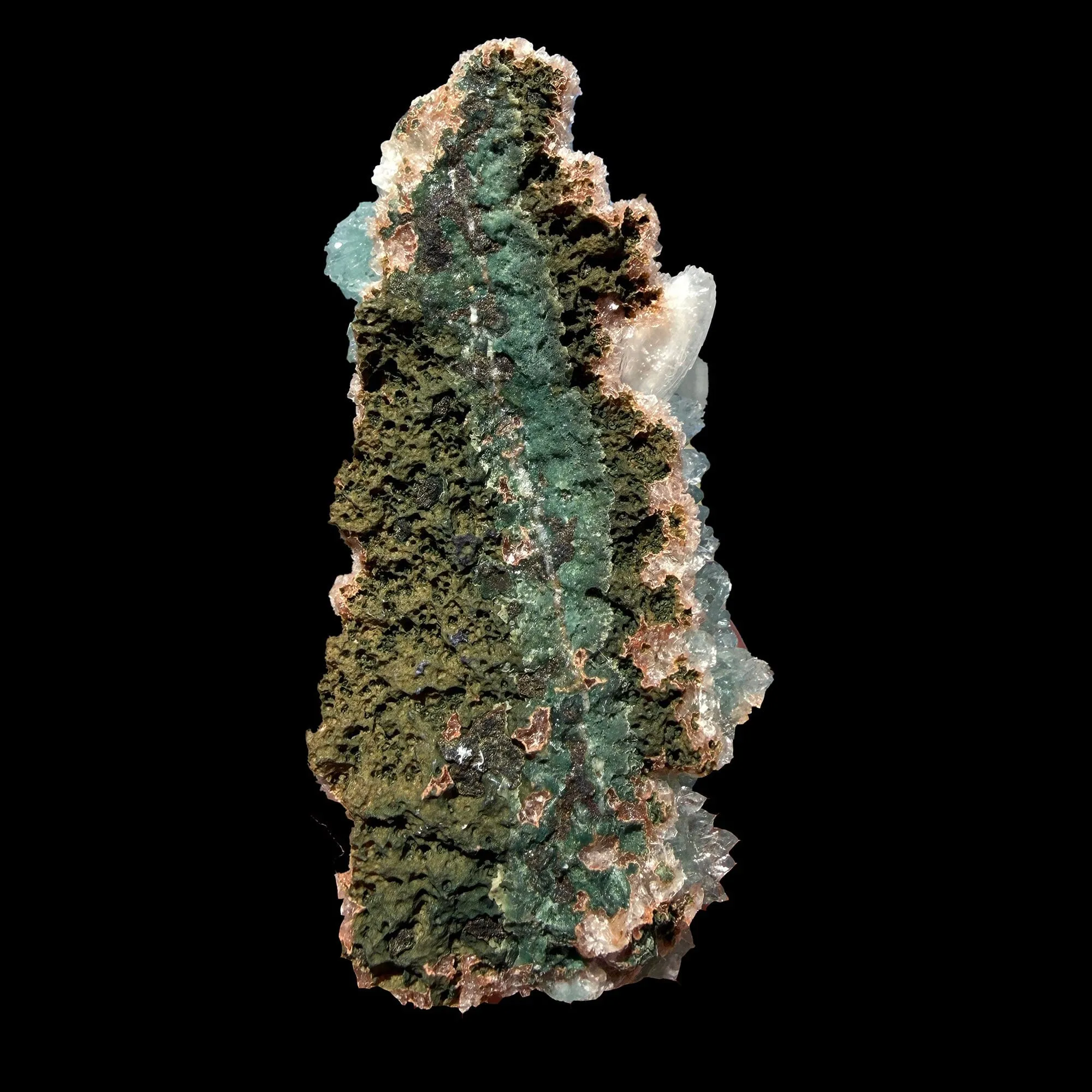 Green Apophyllite Crystal Cluster with Stilbite – Natural Indian Zeolite Mineral Specimen - image 5