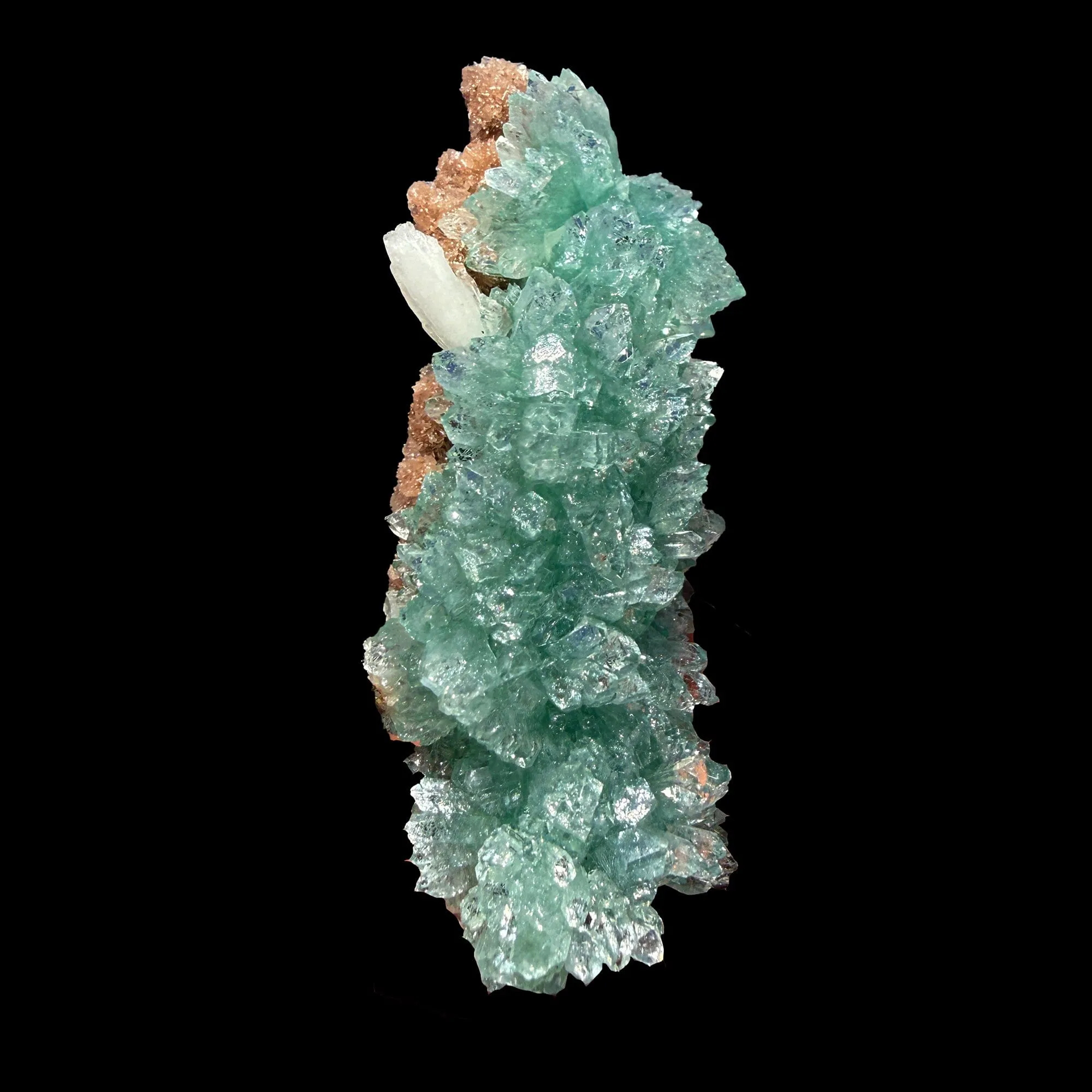 Green Apophyllite Crystal Cluster with Stilbite – Natural Indian Zeolite Mineral Specimen - image 3