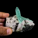 Green Apophyllite Crystal on Stilbite , Heulandite Matrix | Rare Indian Zeolite Specimen  | Sharp Terminated Apophyllite Formation - image 5