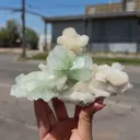 Green Apophyllite Crystal with Stilbite & Scolecite – Indian Zeolite Mineral from Nashik - image 2