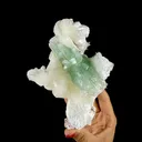 Green Apophyllite Crystal with Stilbite & Scolecite – Indian Zeolite Mineral from Nashik - image 1