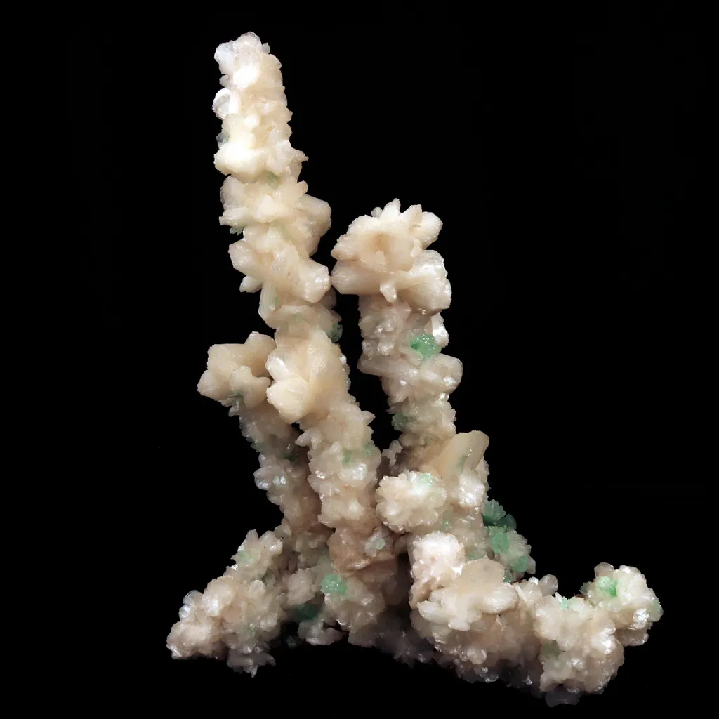 Green Apophyllite Crystals with Stilbite on Heulandite Bush Formation - image 2