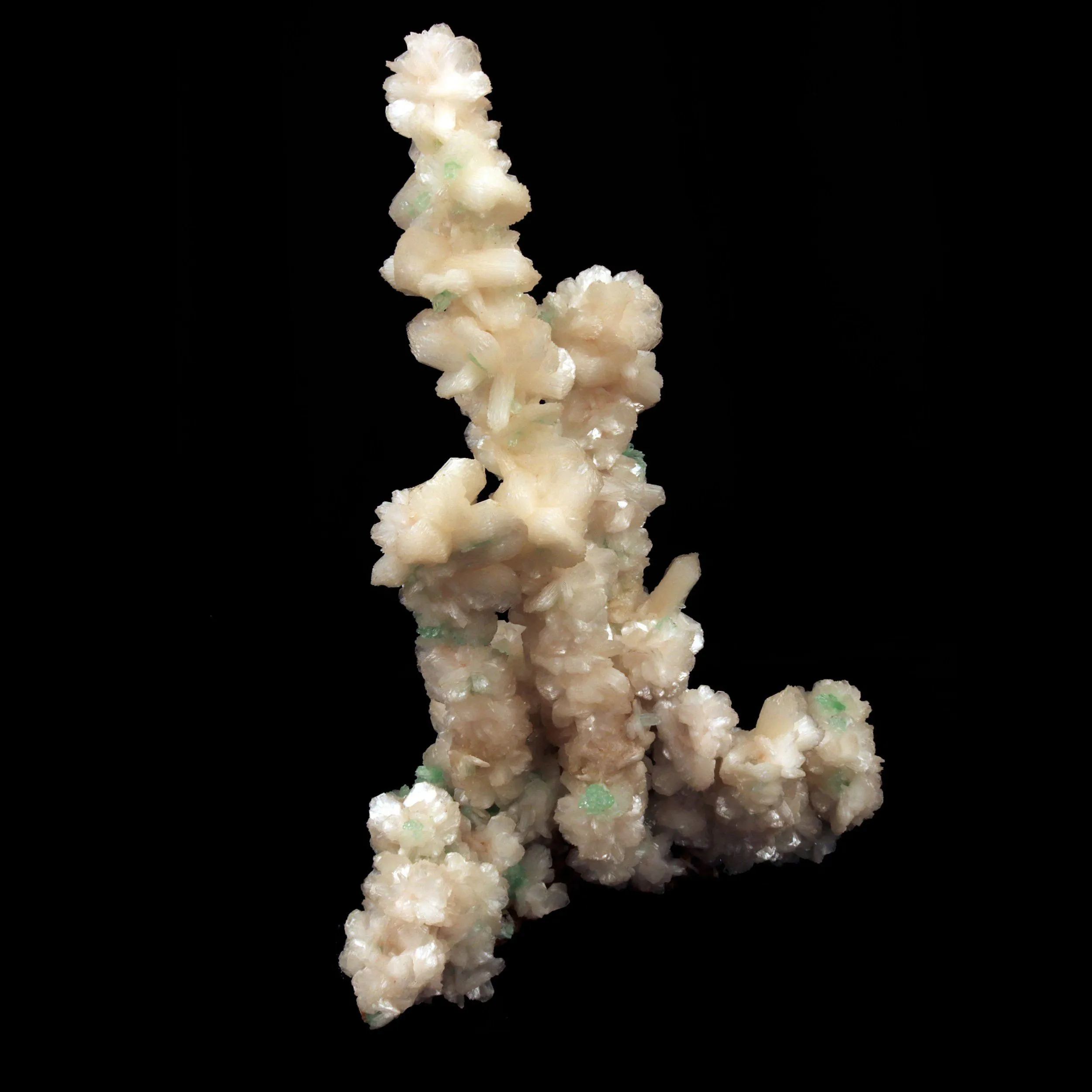 Green Apophyllite Crystals with Stilbite on Heulandite Bush Formation - image 3