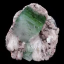 Green Apophyllite Cube with Stilbite Heulandite Natural Mineral - image 1