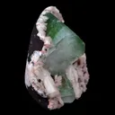 Green Apophyllite Cube with Stilbite Heulandite Natural Mineral - image 5