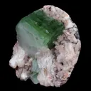 Green Apophyllite Cube with Stilbite Heulandite Natural Mineral - image 2