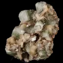 Green Apophyllite Cube with Stilbite Natural Mineral Specimen - image 2