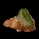 Green Apophyllite Cube with Stilbite Natural Mineral Specimen - image 3