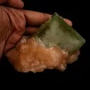Green Apophyllite Cube with Stilbite Natural Mineral Specimen - image 5