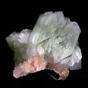 Green Apophyllite Cube with Stilbite Natural Mineral Specimen - image 1