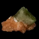 Green Apophyllite Cube with Stilbite Natural Mineral Specimen - image 1