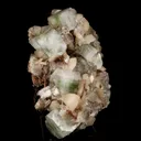 Green Apophyllite Cube with Stilbite Natural Mineral Specimen - image 3