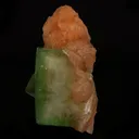 Green Apophyllite Cube With Stilbite Natural Mineral Specimen - image 2