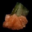 Green Apophyllite Cube with Stilbite Natural Mineral Specimen - image 2
