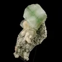 Green Apophyllite Cube with Stilbite Natural Mineral Specimen - image 2