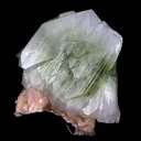 Green Apophyllite Cube with Stilbite Natural Mineral Specimen - image 2