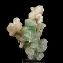 Green Apophyllite Cube with Stilbite Natural Mineral Specimen - image 1