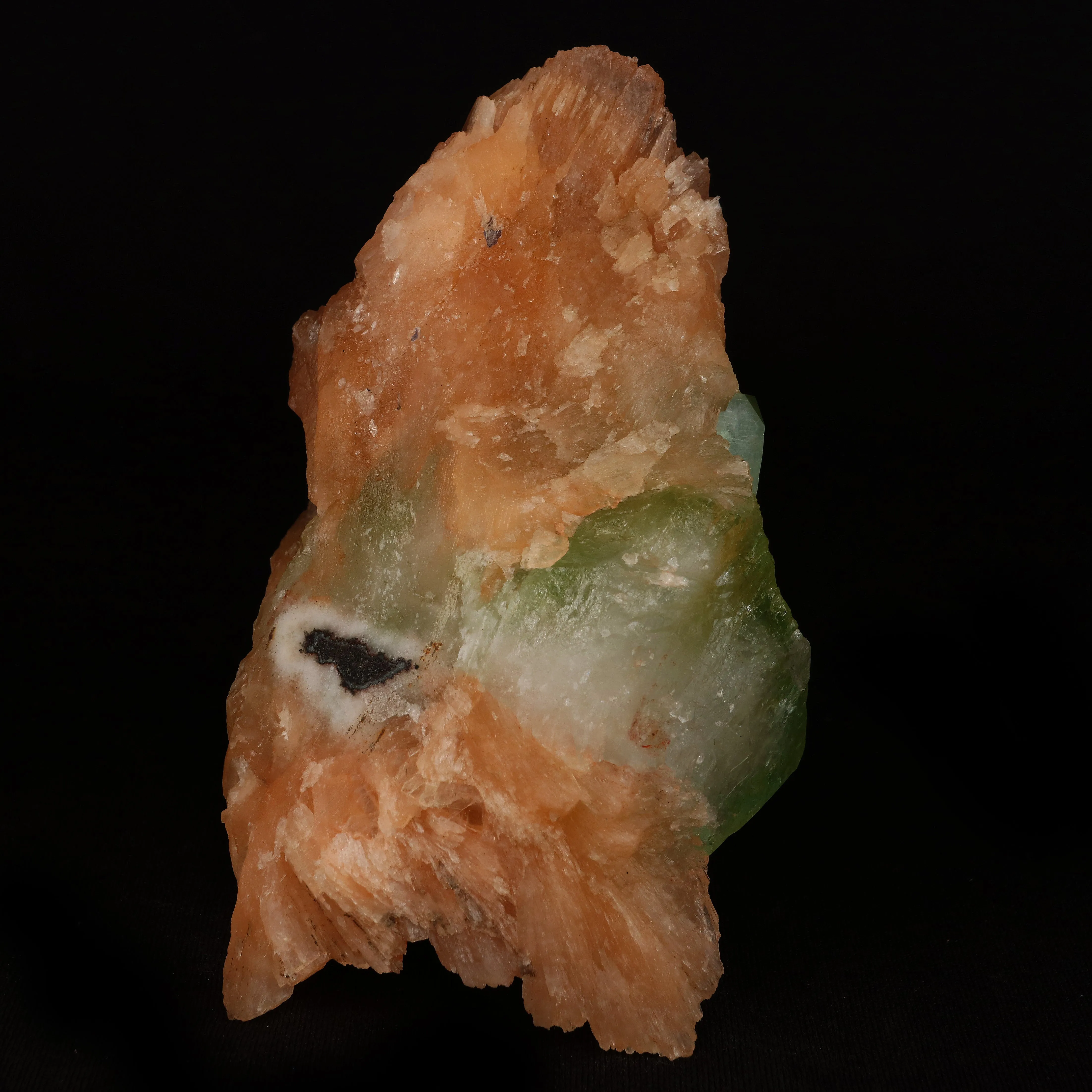 Green Apophyllite Cube With Stilbite Natural Mineral Specimen - image 3