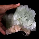 Green Apophyllite Cube with Stilbite Natural Mineral Specimen - image 4