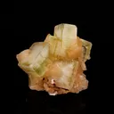Green Apophyllite Cube with Stilbite Natural Mineral Specimen - image 1