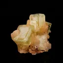 Green Apophyllite Cube with Stilbite Natural Mineral Specimen - image 3