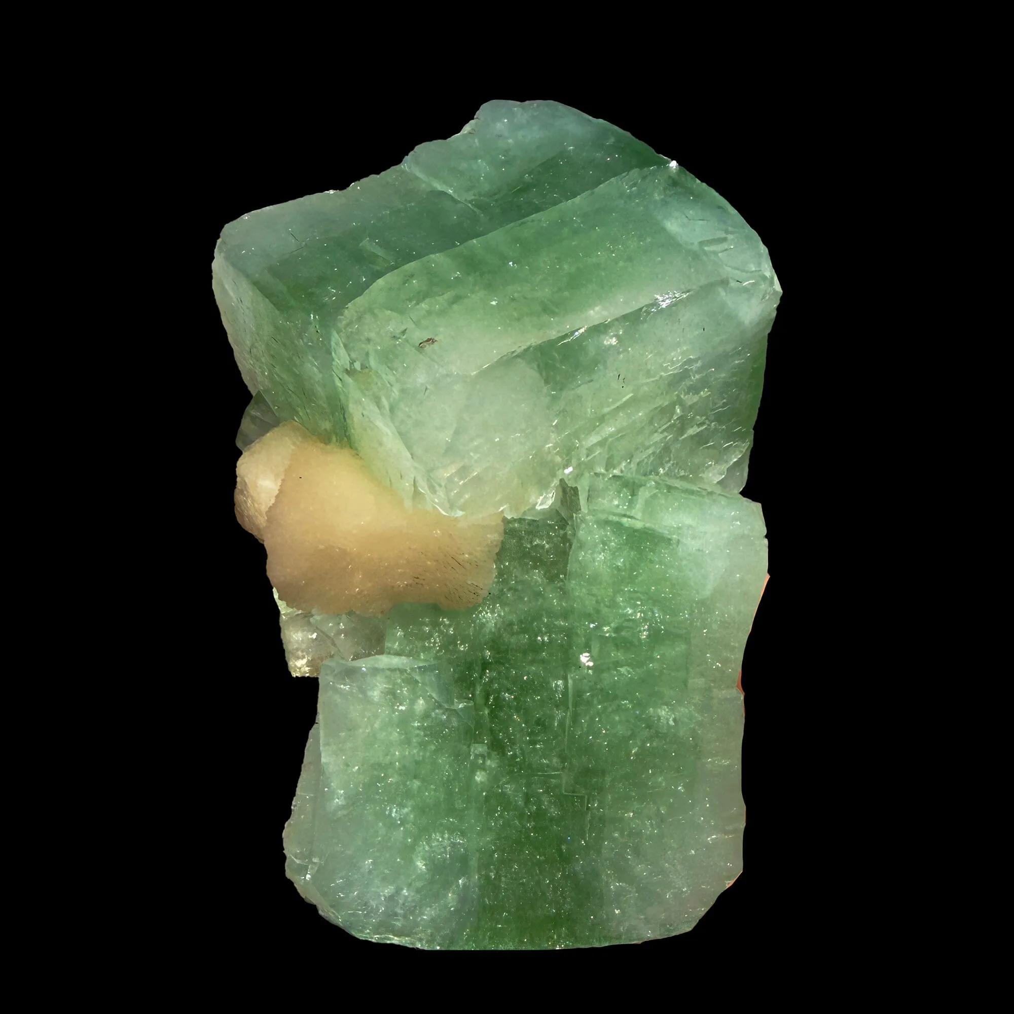 Green Apophyllite Cube with Stilbite – Natural Zeolite Mineral Specimen from Nashik, India | Raw Crystal Cluster - image 1