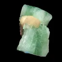 Green Apophyllite Cube with Stilbite – Natural Zeolite Mineral Specimen from Nashik, India | Raw Crystal Cluster - image 2