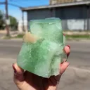 Green Apophyllite Cube with Stilbite – Natural Zeolite Mineral Specimen from Nashik, India | Raw Crystal Cluster - image 7