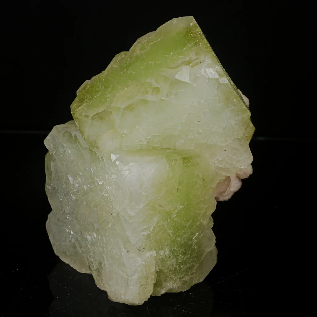 Green Apophyllite Cube with Stilbite | Premium Indian Mineral Specimen - image 2