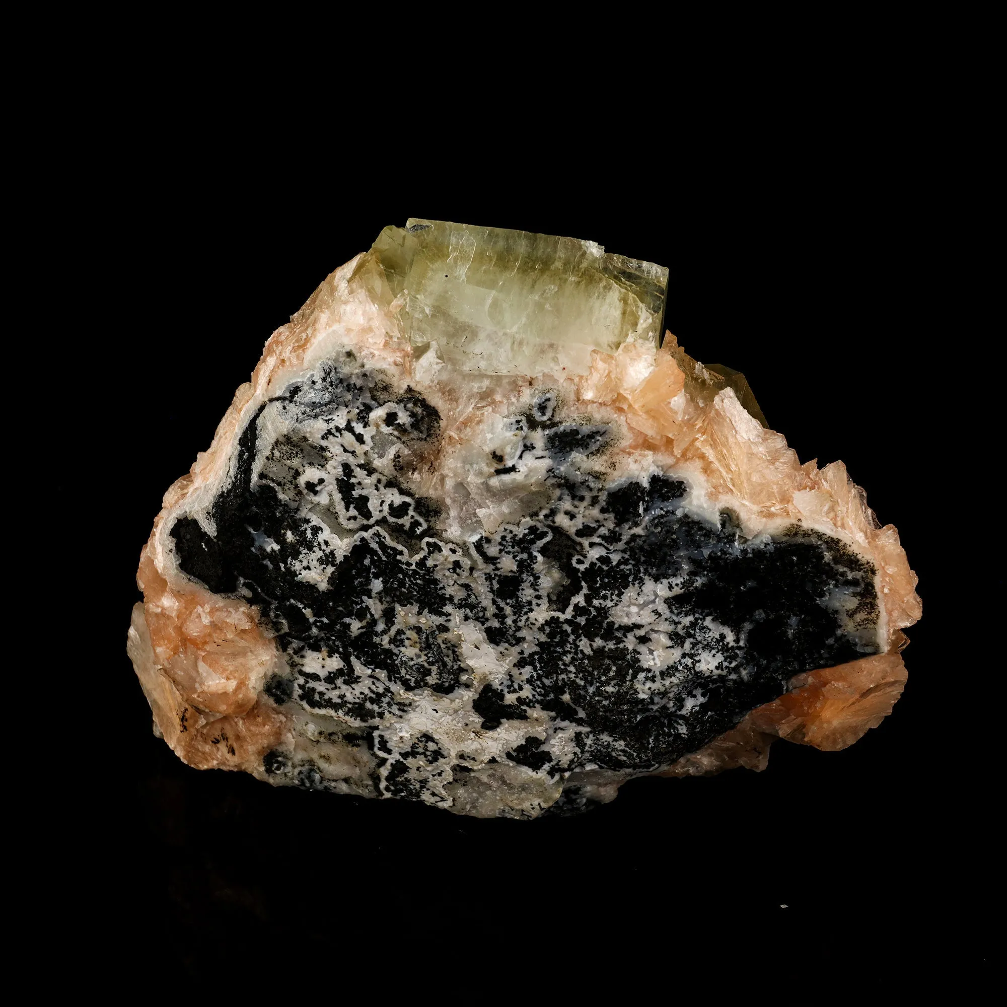 Green Apophyllite Cube with Stilbite Self Standing Natural Mineral Specimen - image 5
