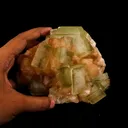 Green Apophyllite Cube with Stilbite Self Standing Natural Mineral Specimen - image 4