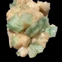 Green Apophyllite Cubes on Stilbite Matrix – Rare Indian Zeolite Crystal Specimen - image 5