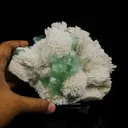 Green Apophyllite Cubes with Mordenite – Rare Zeolite Mineral Specimen from India - image 4