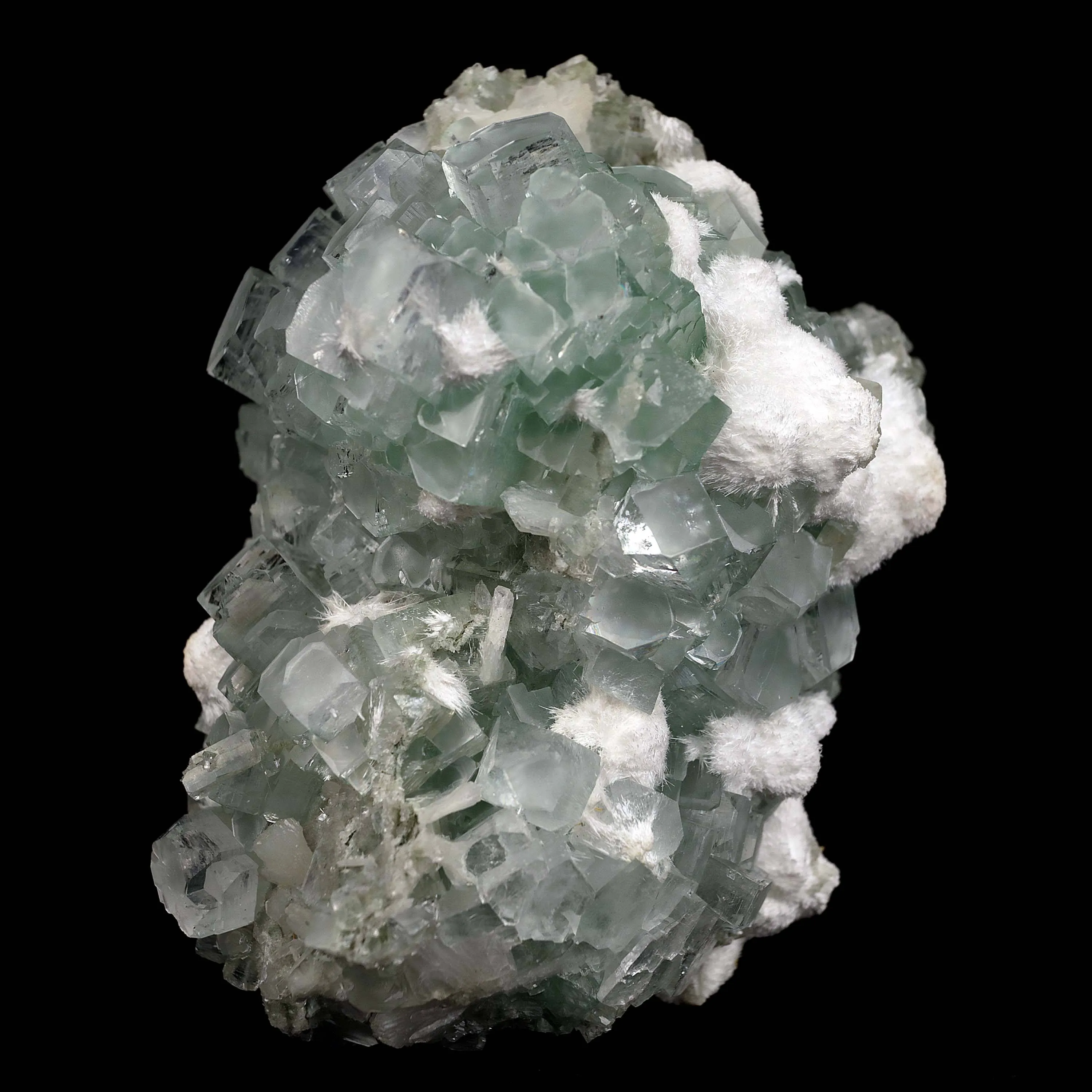 Green Apophyllite Disco Ball with Stilbite, Mordenite Natural Mineral Specimen - image 2