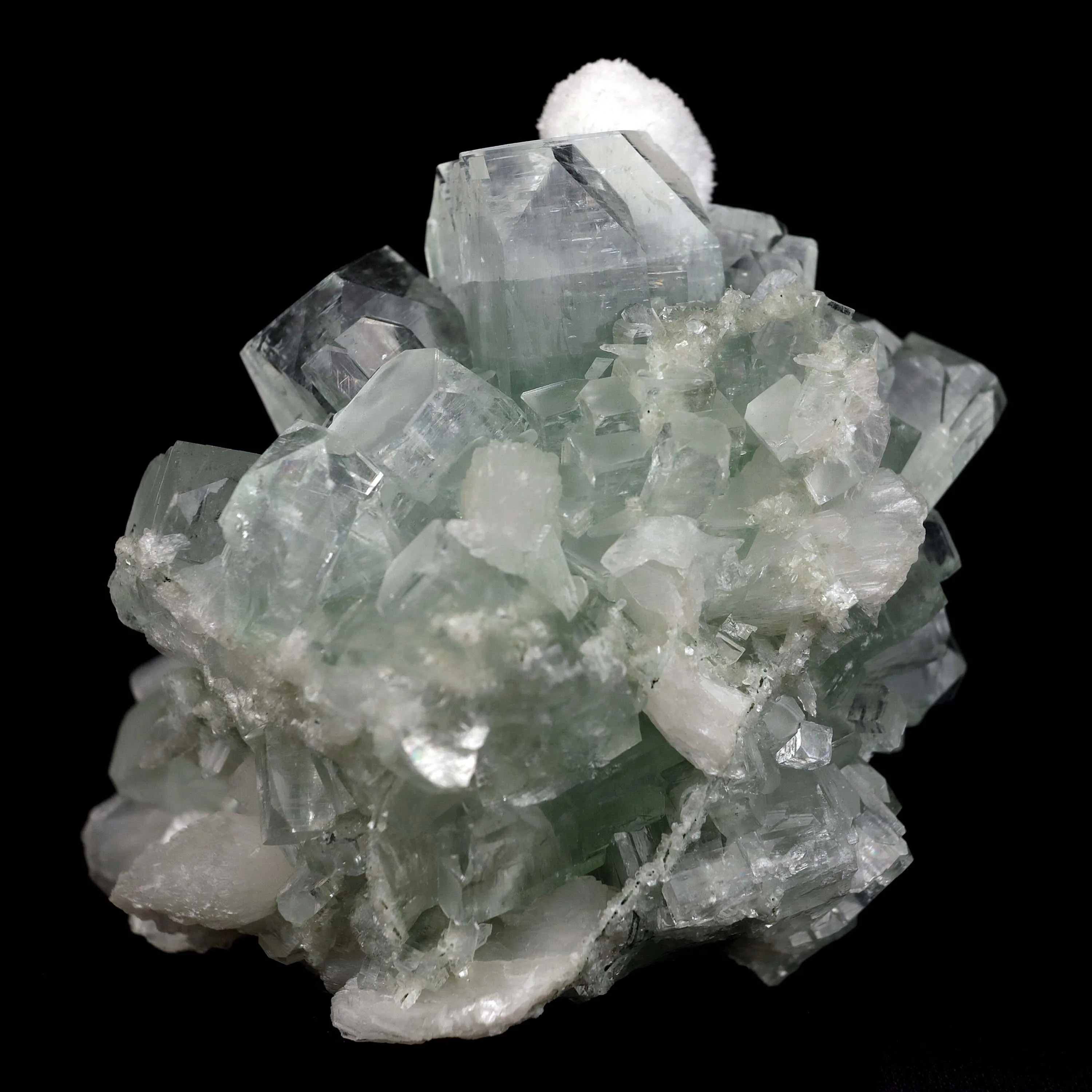 Green Apophyllite Disco Ball with Stilbite, Mordenite Natural Mineral Specimen - image 5