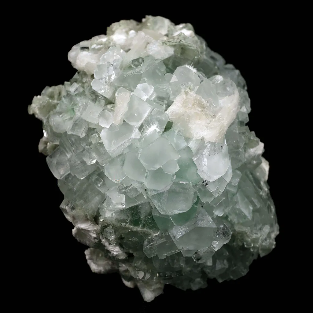 Green Apophyllite Disco Ball with Stilbite, Mordenite Natural Mineral Specimen - image 5