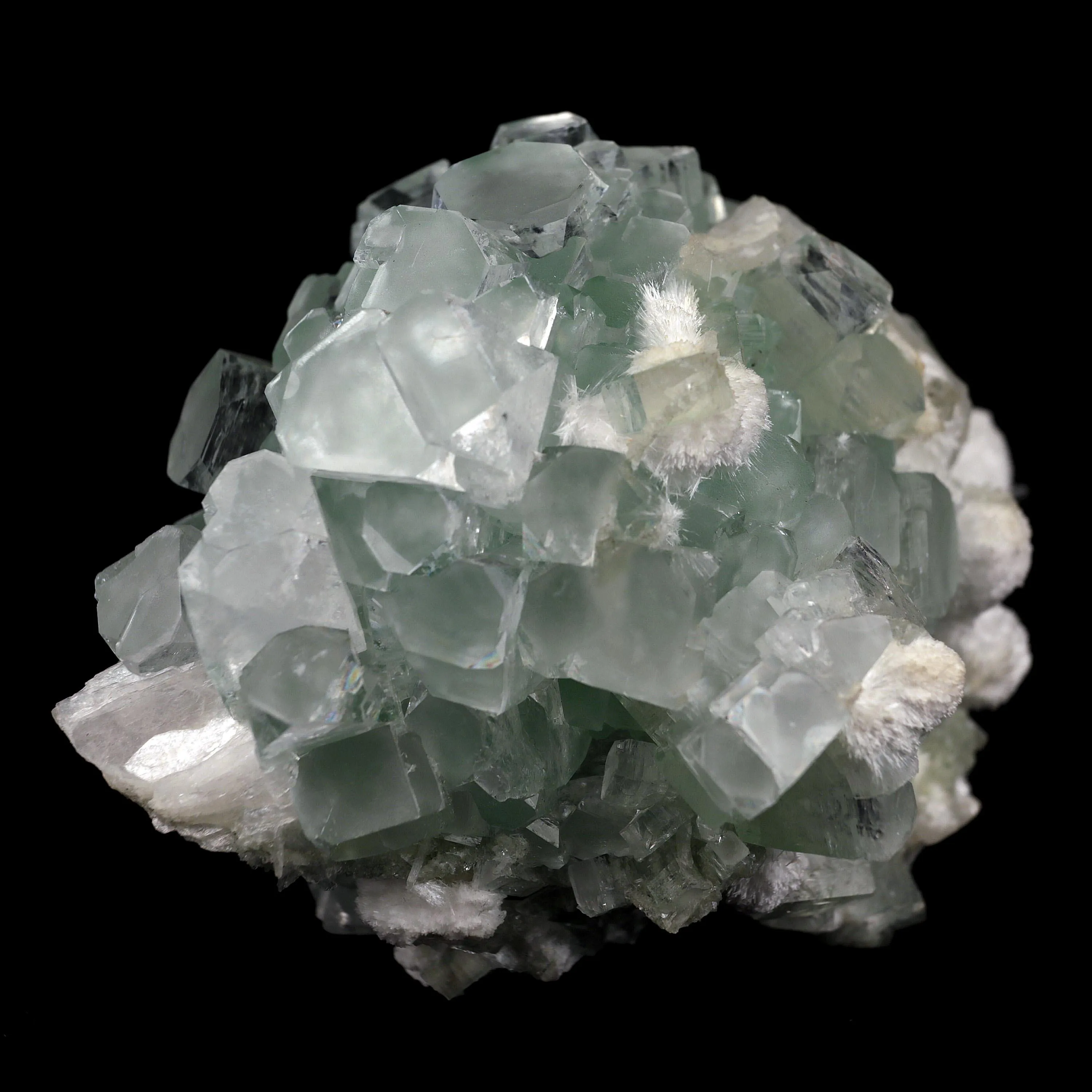 Green Apophyllite Disco Ball with Stilbite, Mordenite Natural Mineral Specimen - image 2