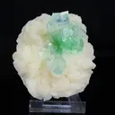 Green Apophyllite Disco Ball with Stilbite Natural Mineral Specimen - image 1