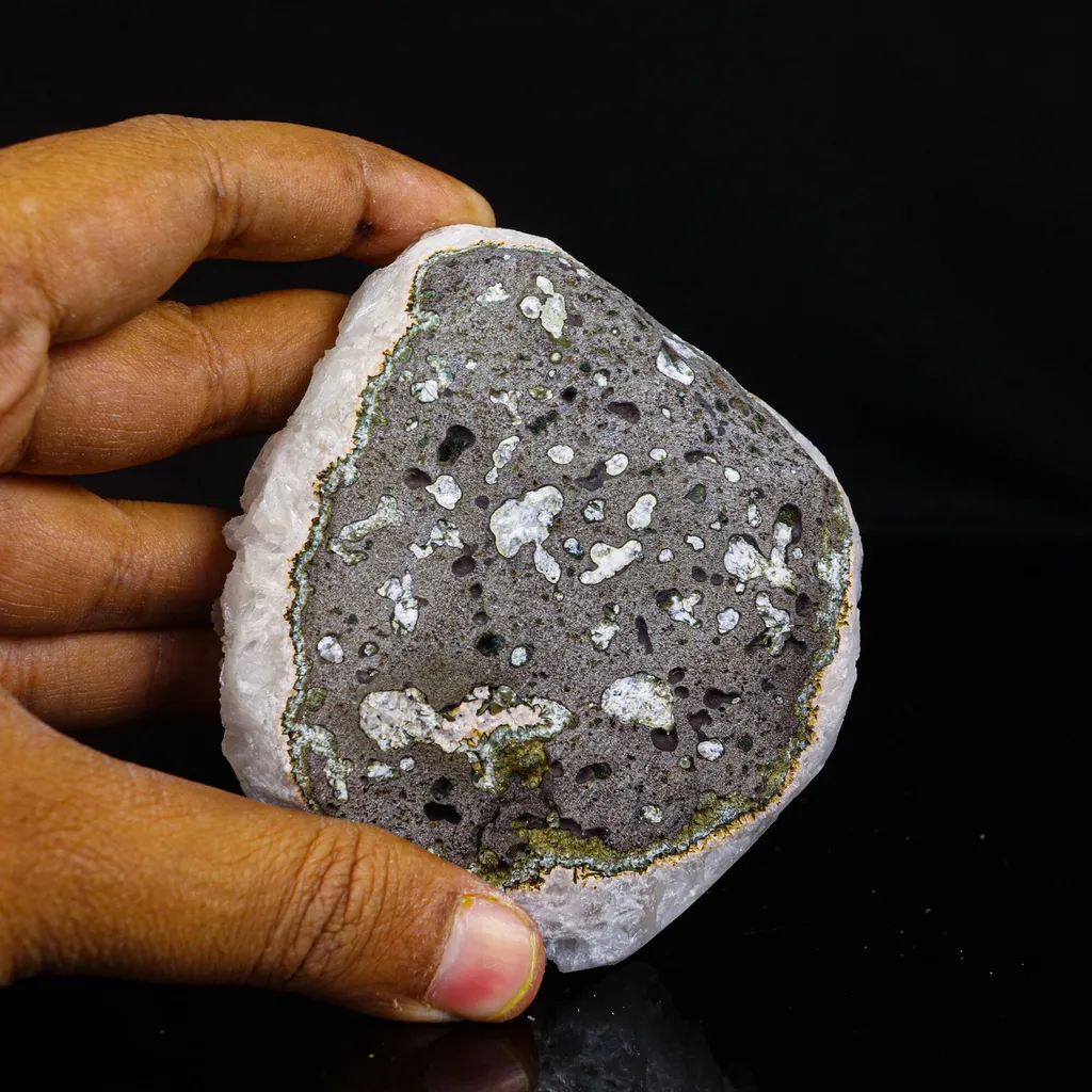 Green Apophyllite Disco Ball with Stilbite Natural Mineral Specimen - image 4