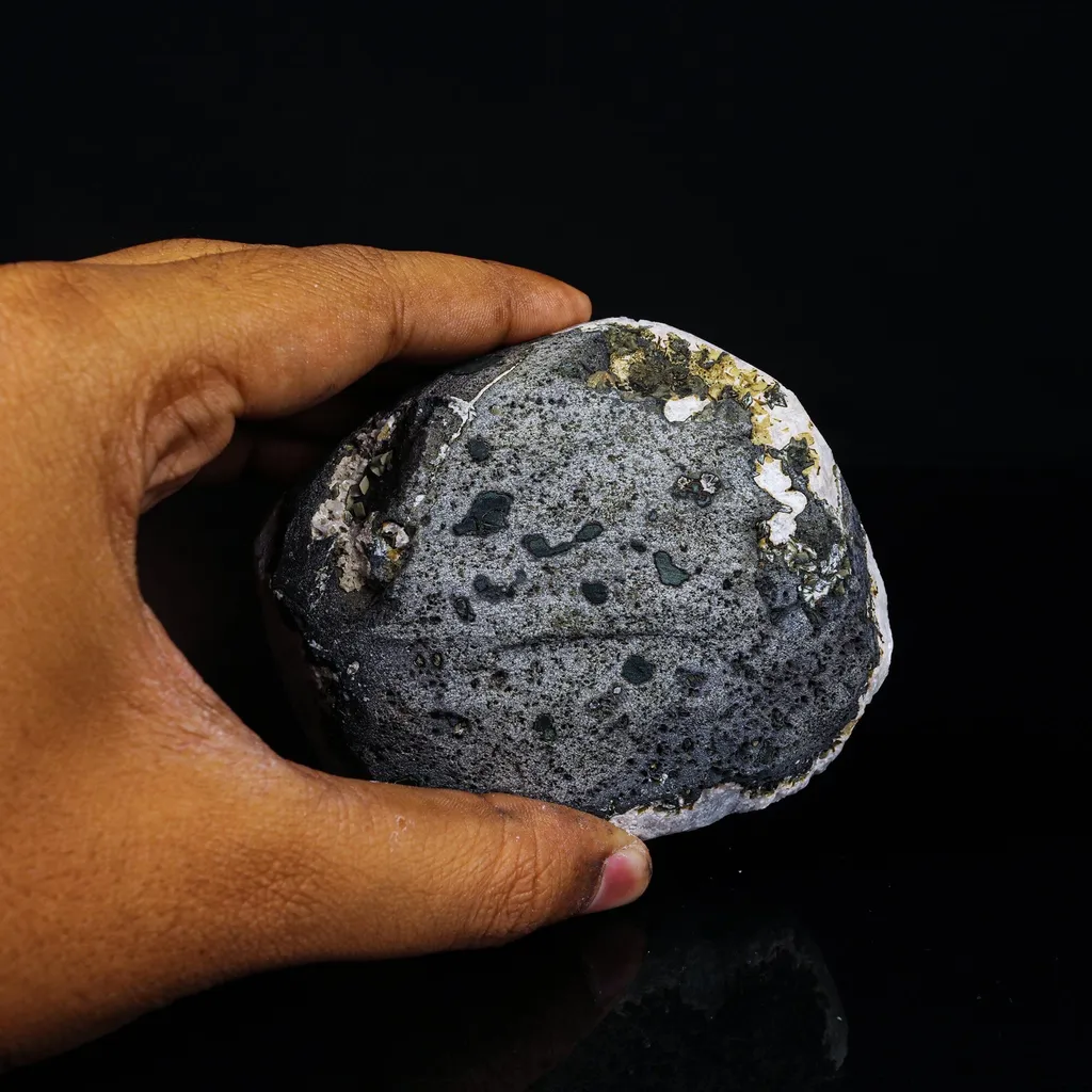 Green Apophyllite Disco Ball with Stilbite Natural Mineral Specimen - image 5