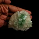 Green Apophyllite Disco Ball with Stilbite Natural Mineral Specimen - image 6