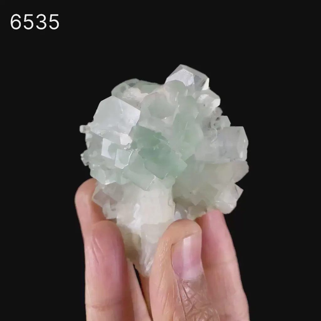 Green Apophyllite Disco Ball with Stilbite Natural Mineral Specimen - image 6