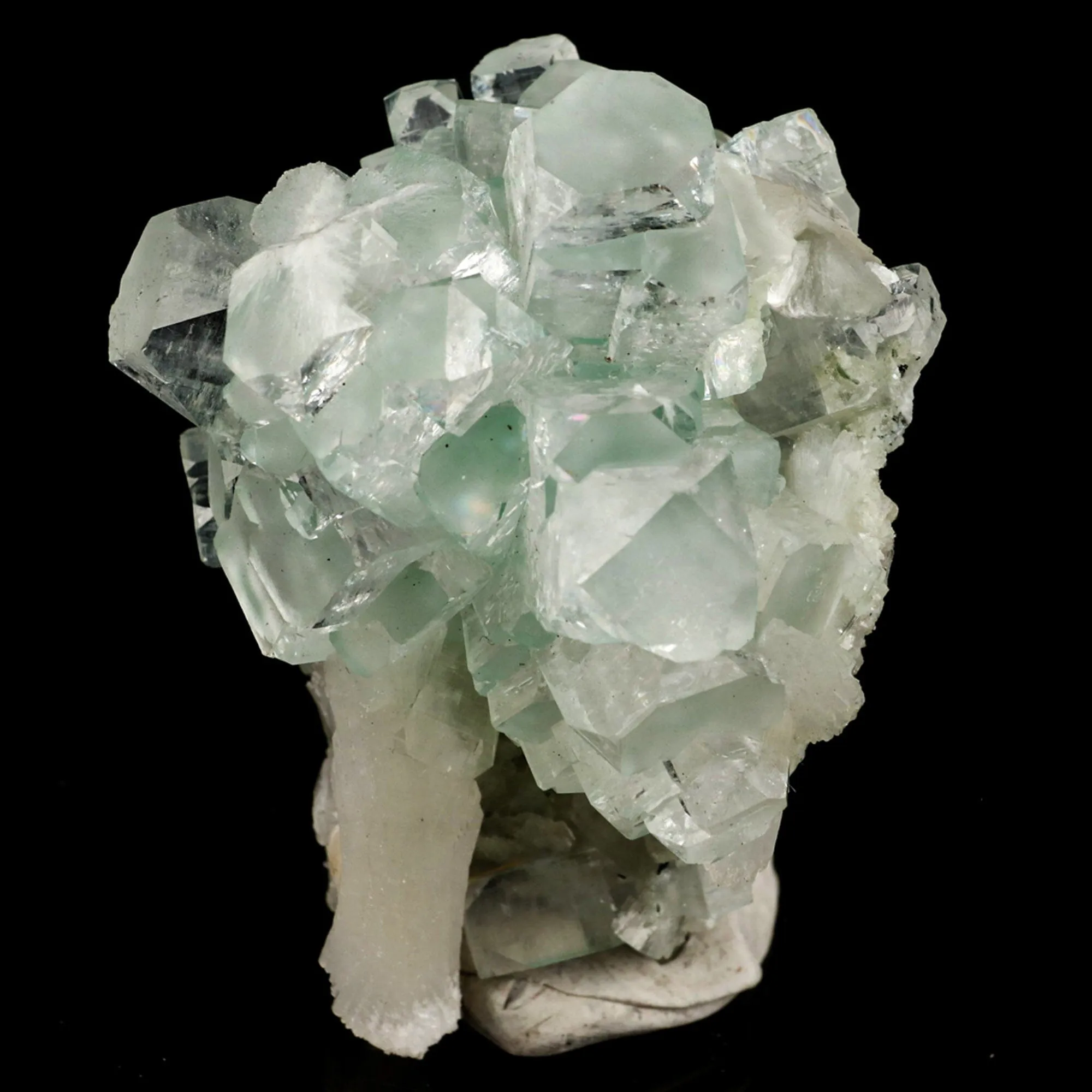 Green Apophyllite Disco Ball with Stilbite Natural Mineral Specimen - image 2